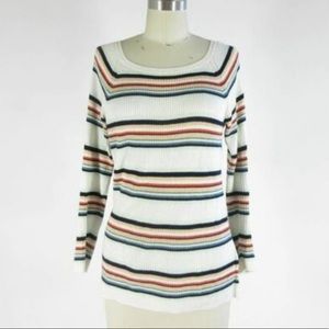 moth anthropologie retro striped ribbed sweater